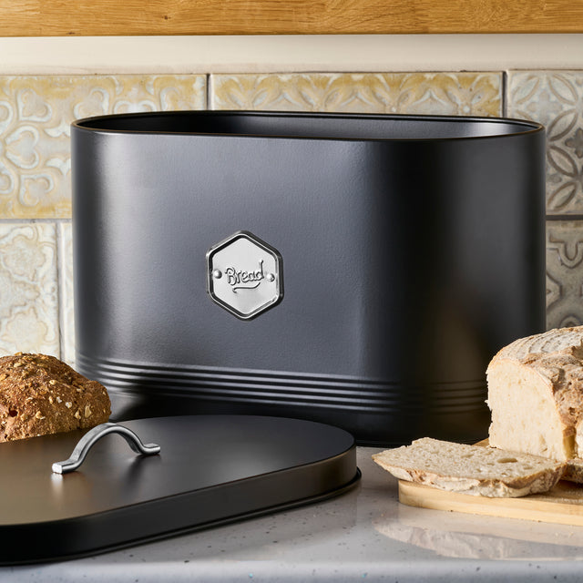 Cooks Professional Bread Bin | Black / Silver