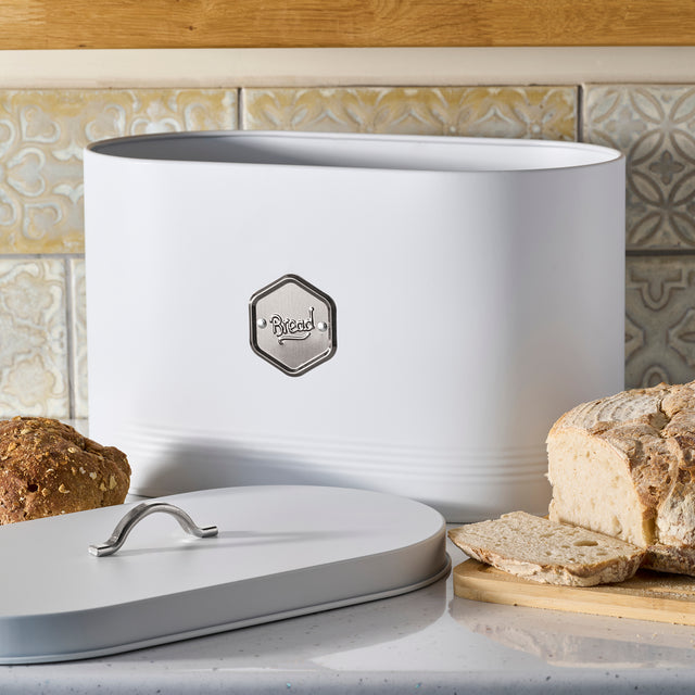 Cooks Professional Bread Bin | White / Silver