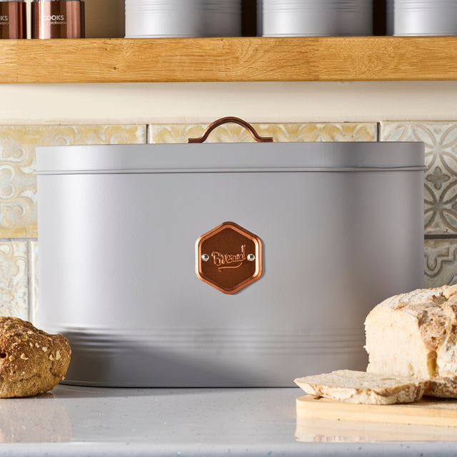 Cooks Professional Bread Bin | Grey / Copper