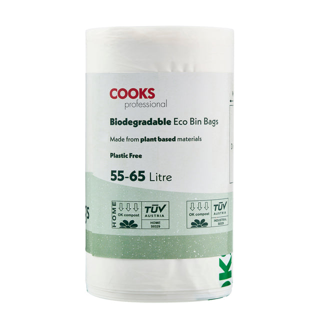 Cooks Professional Biodegradable Bin Bags | 55-65L