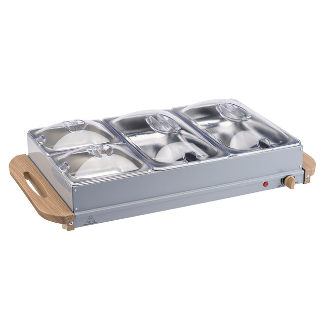 Cooks Professional 4 Section Buffet Warmer | 7.2L | Nordic Grey