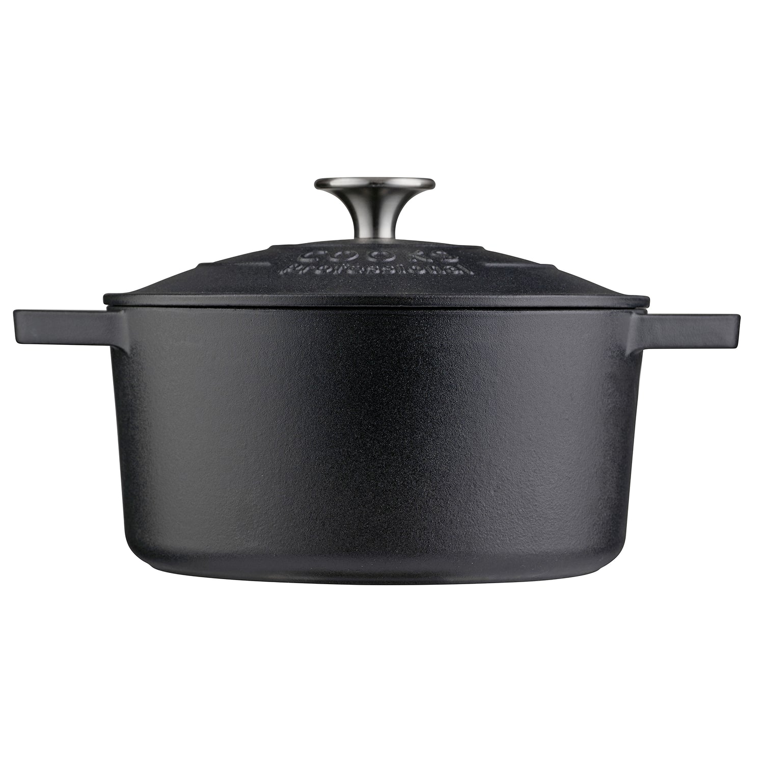 Cooks Professional 20cm Cast Iron Casserole | Matte Black