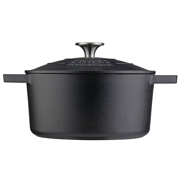 Cooks Professional 20cm Cast Iron Casserole | Matte Black