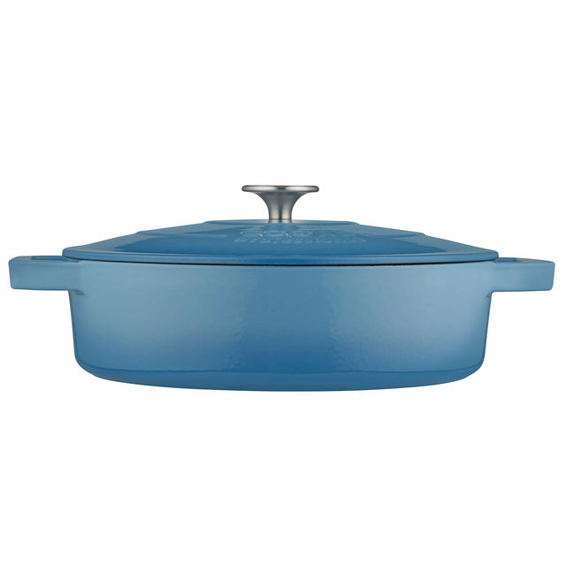 Cooks Professional 28cm Shallow Cast Iron Casserole | Matte Black