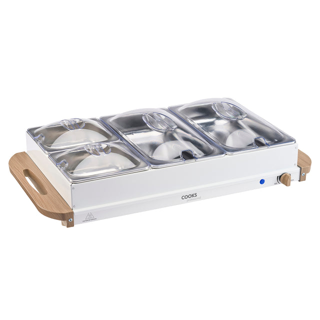 Cooks Professional 4 Section Buffet Warmer | 7.2L | Nordic White
