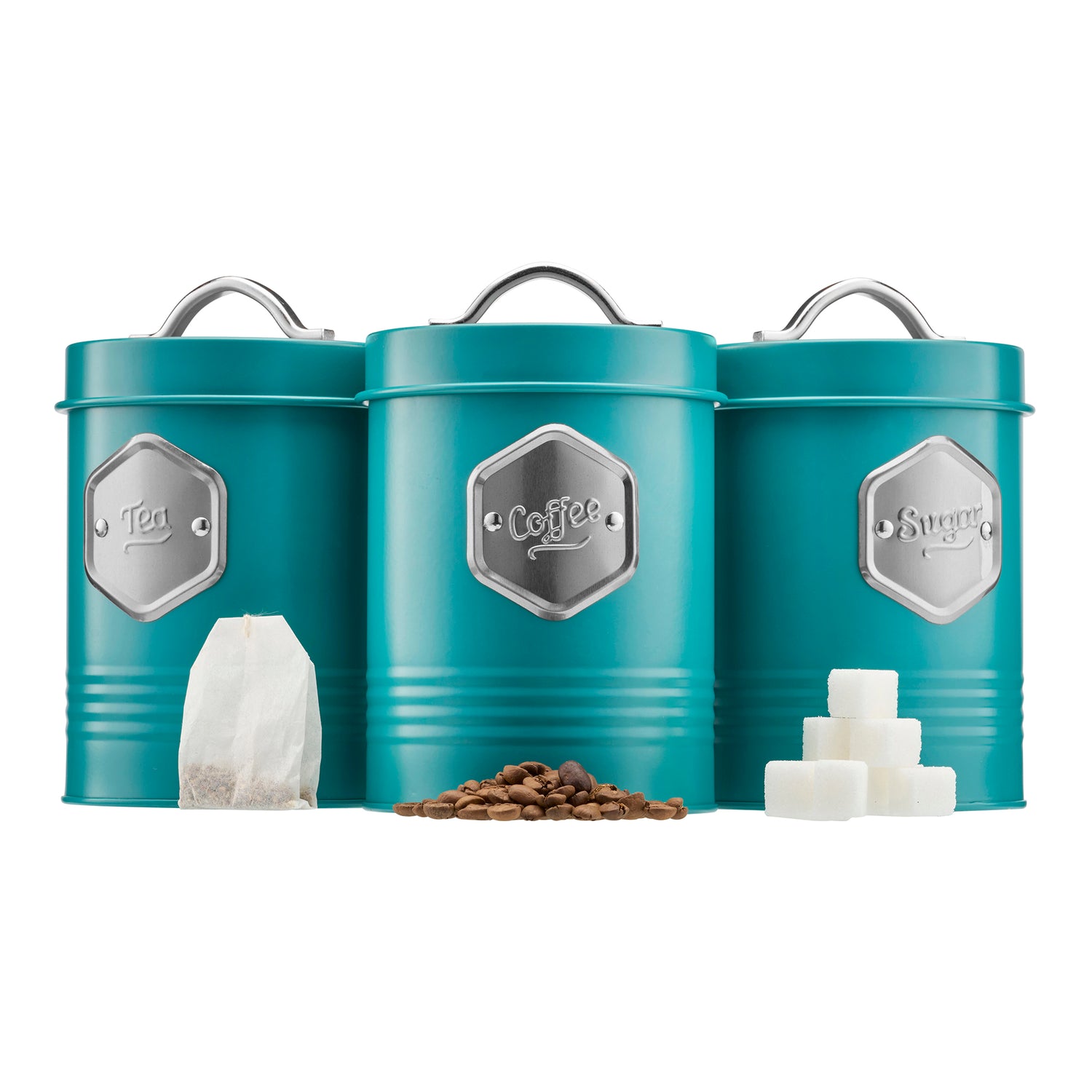 Cooks Professional 3 Piece Kitchen Storage Set | Teal / Silver