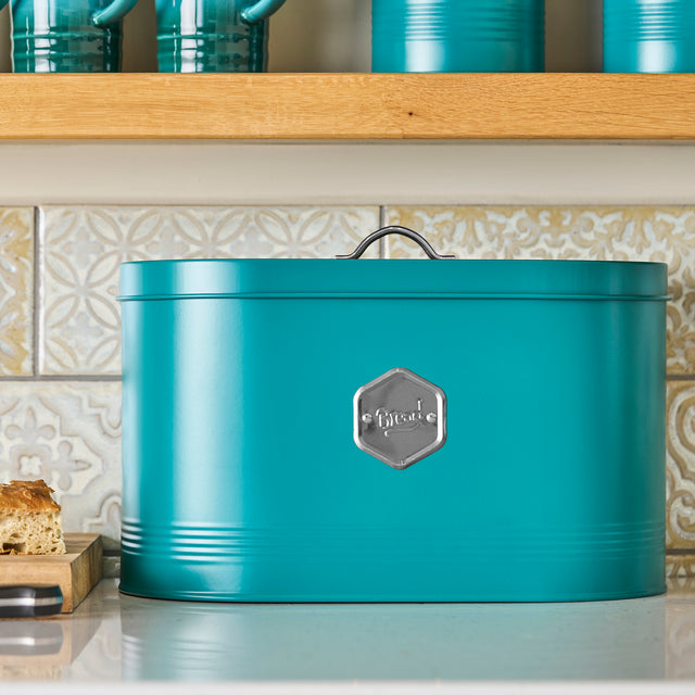 Cooks Professional Bread Bin | Teal / Silver