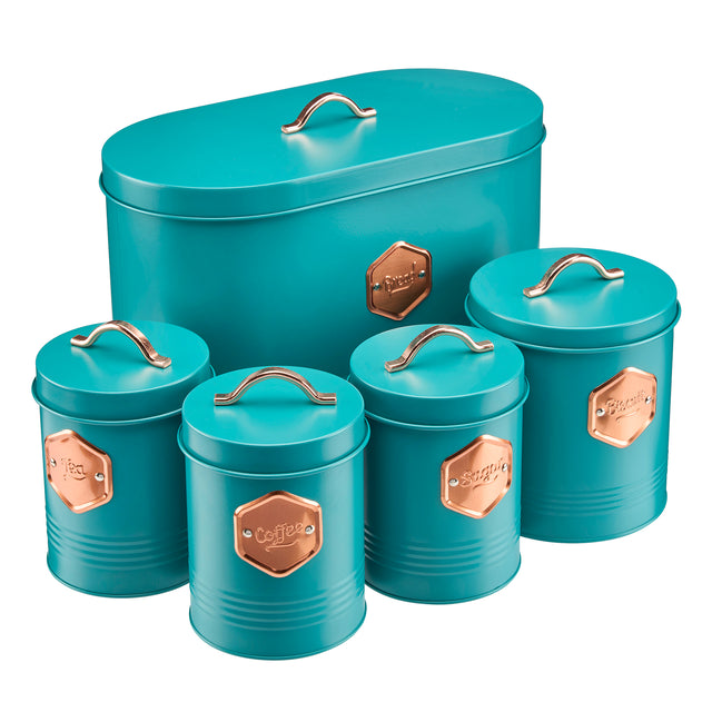 Cooks Professional 5 Piece Kitchen Storage Set | Teal / Copper