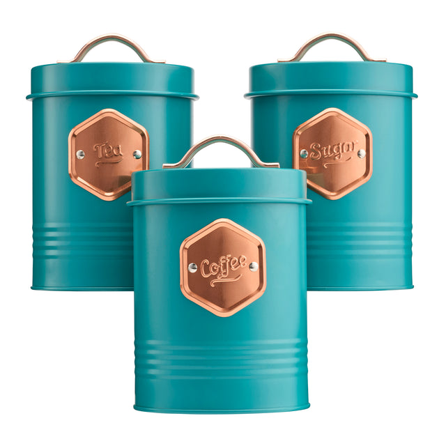 Cooks Professional 3 Piece Kitchen Storage Set | Teal / Copper