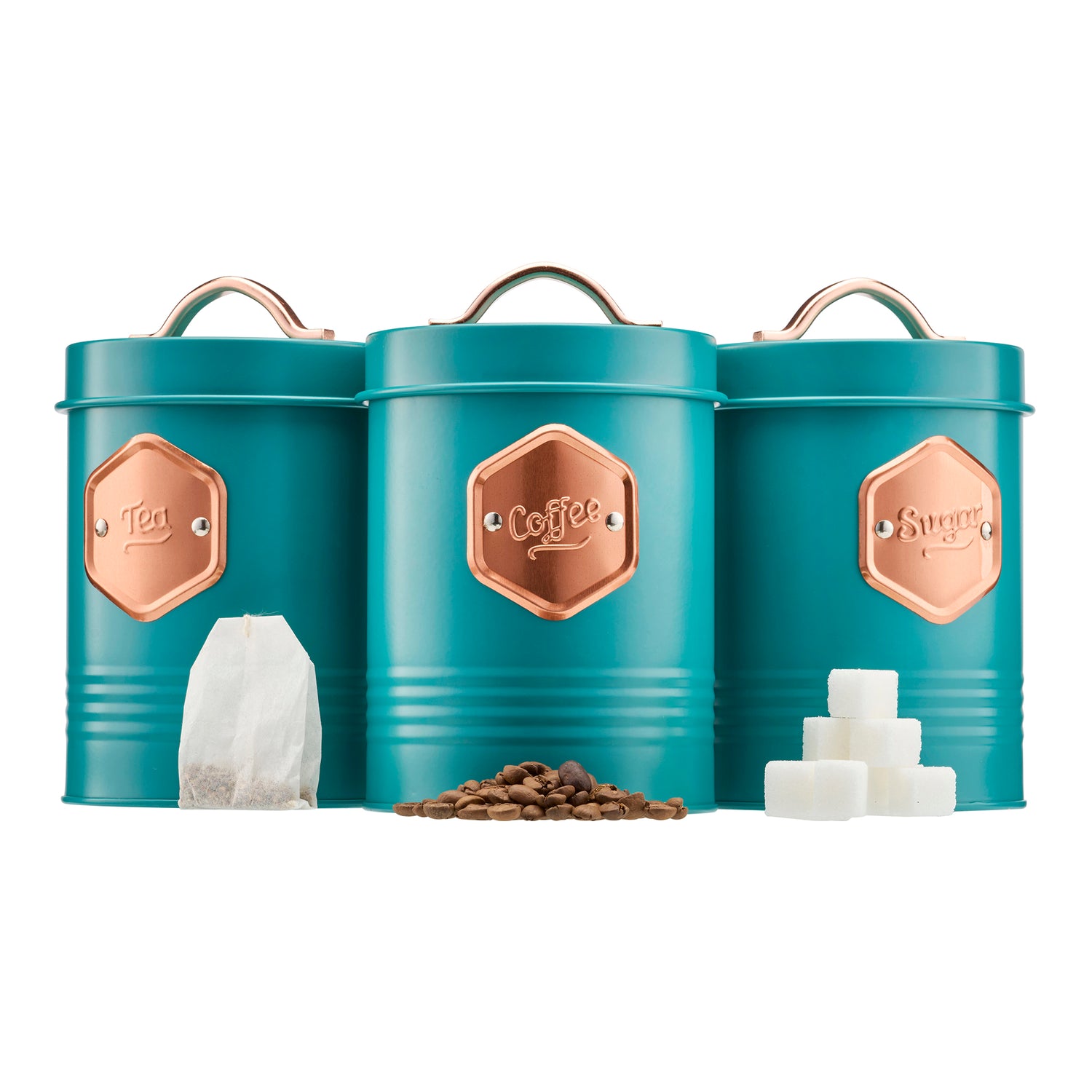 Cooks Professional 3 Piece Kitchen Storage Set | Teal / Copper