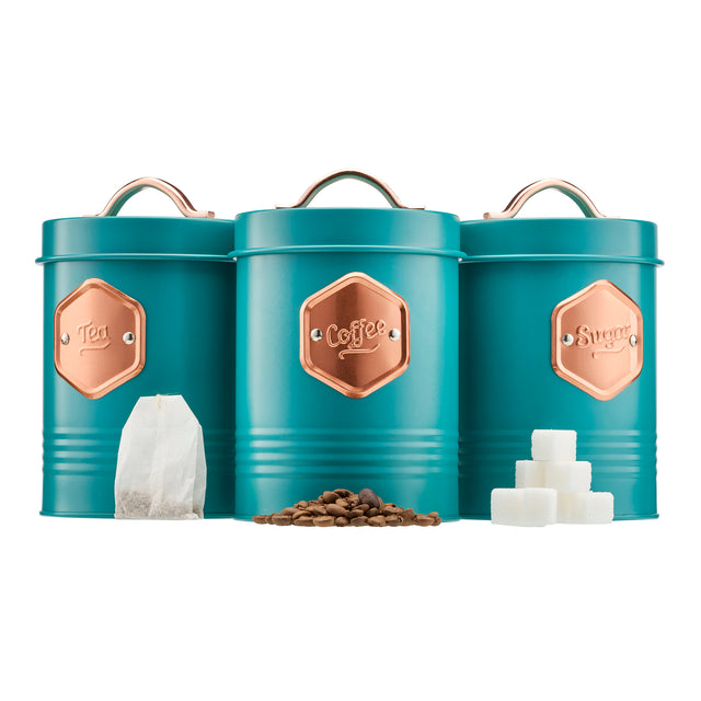 Cooks Professional 3 Piece Kitchen Storage Set | Teal / Copper