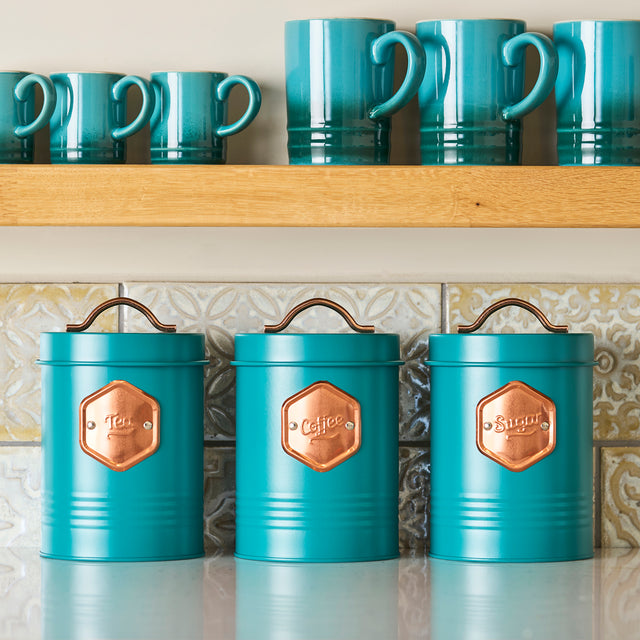 Cooks Professional 3 Piece Kitchen Storage Set | Teal / Copper