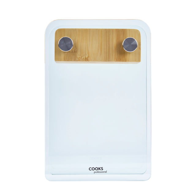 Cooks Professional Glass and Bamboo Knife Block