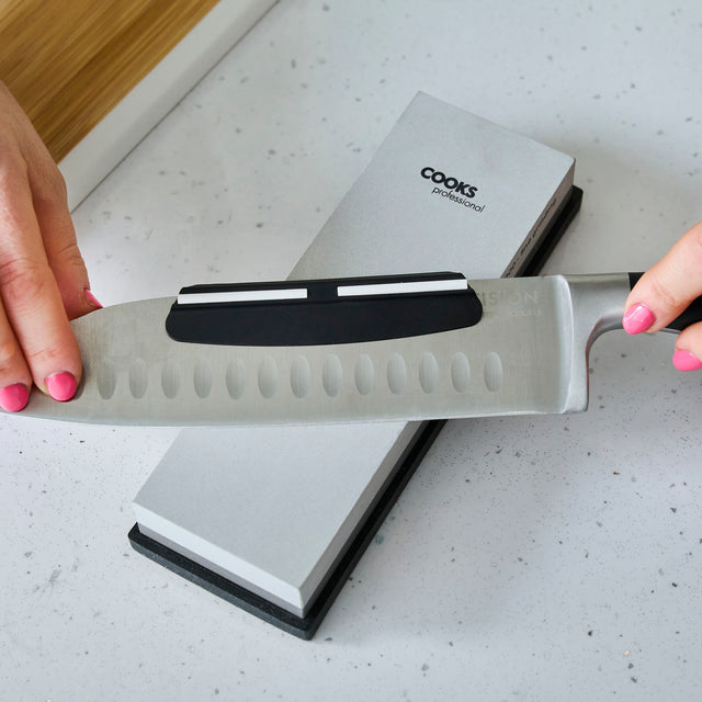 Cooks Professional Whetstone Knife Sharpener | Dual Grit