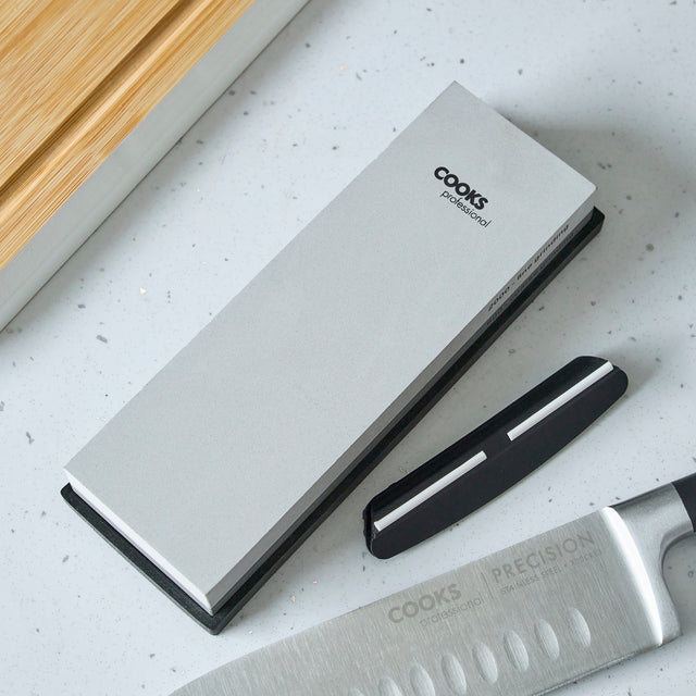 Cooks Professional Whetstone Knife Sharpener | Dual Grit