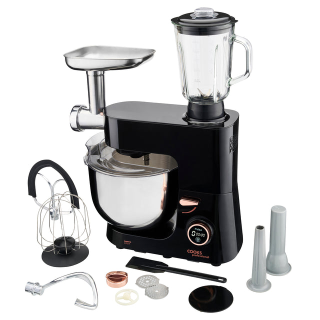 Cooks Professional Multi Function 8L Digital Stand Mixer | Black / Rose Gold