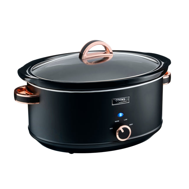 Cooks Professional 6.5L Slow Cooker | Black / Rose Gold