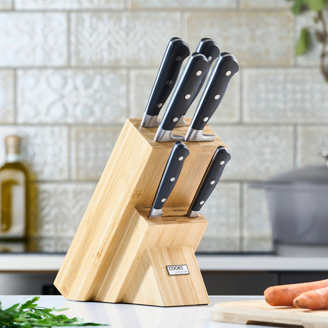 Cooks Professional PRECISION 6 Piece Knife Set with Bamboo Knife Block