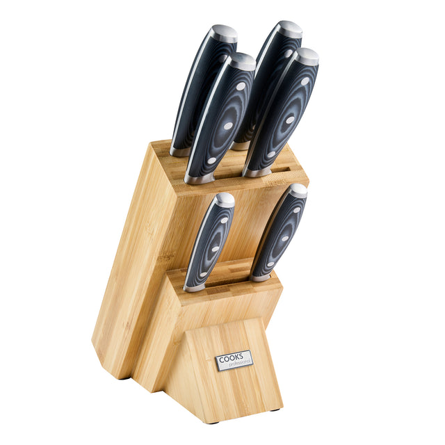 Cooks Professional ULTIMATE 6 Piece Knife Set with Bamboo Knife Block