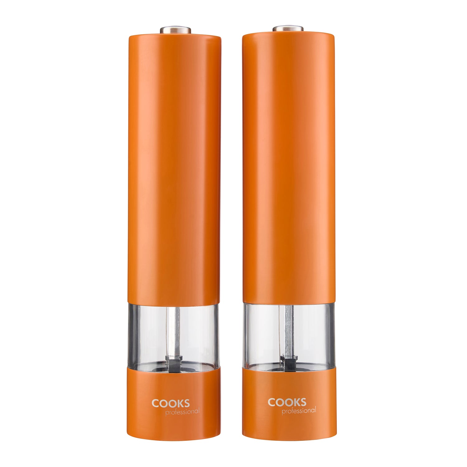 Cooks Professional Electric Salt and Pepper Mill Set | Orange