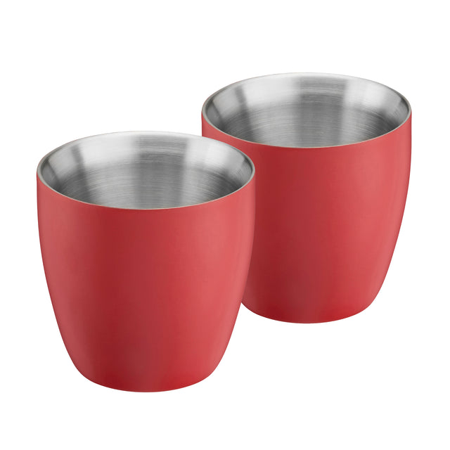Cooks Professional Insulated Espresso Cups | Pack of 2 | Red