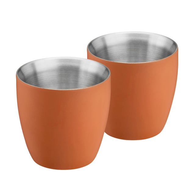 Cooks Professional Insulated Espresso Cups | Pack of 2 | Orange
