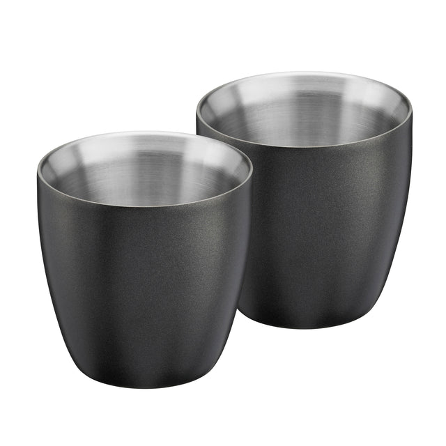 Cooks Professional Insulated Espresso Cups | Pack of 2 | Black