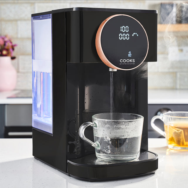 Cooks Professional 4L Digital Hot Water Dispenser | Black / Rose Gold