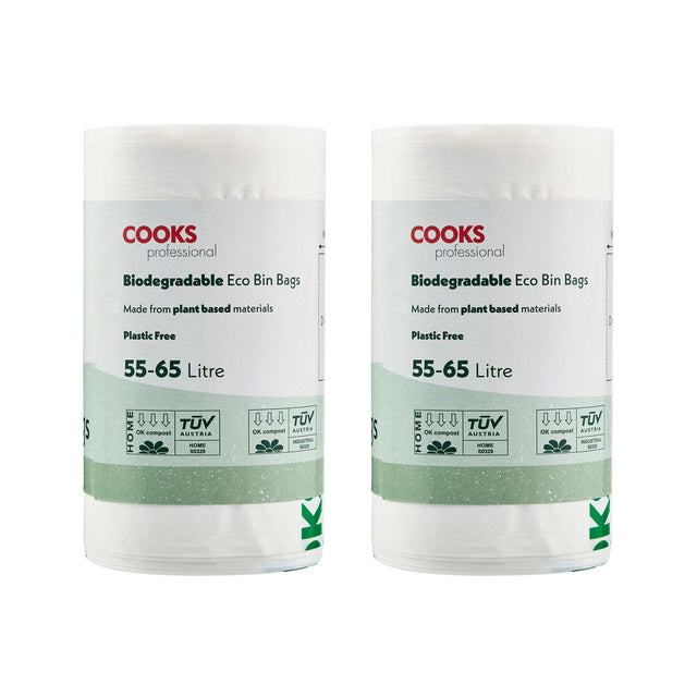 Cooks Professional Biodegradable Bin Bags | 55-65L