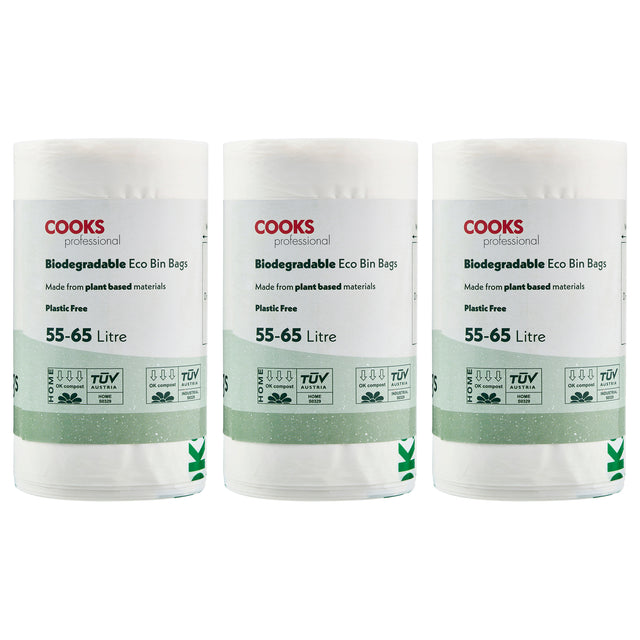 Cooks Professional Biodegradable Bin Bags | 55-65L