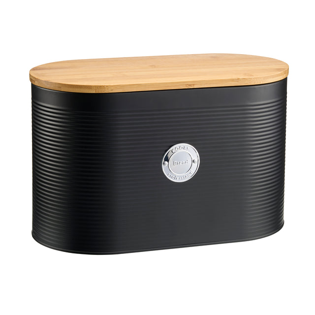 Cooks Professional 5 Piece Kitchen Storage Set with Bamboo Lids | Black / Silver