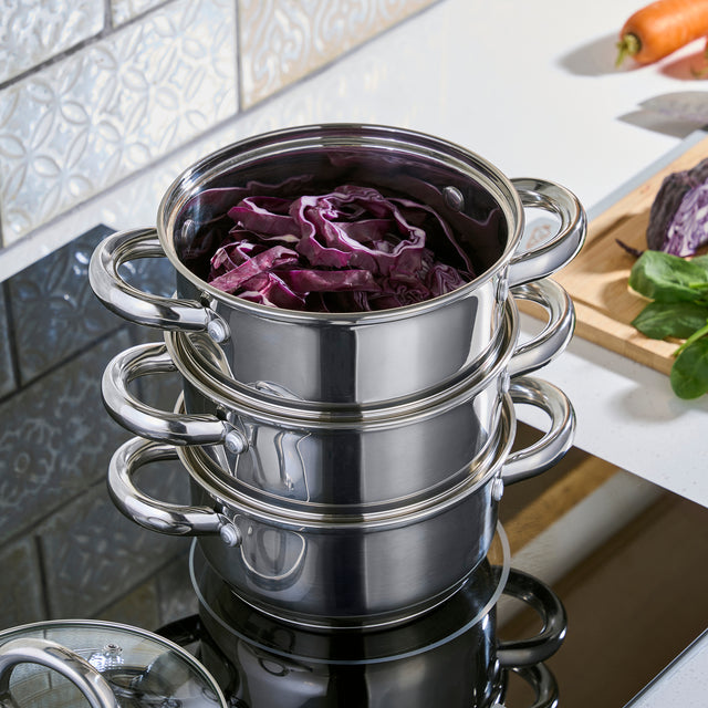 Cooks Professional 3 Tier Stainless Steel Steamer | 16cm