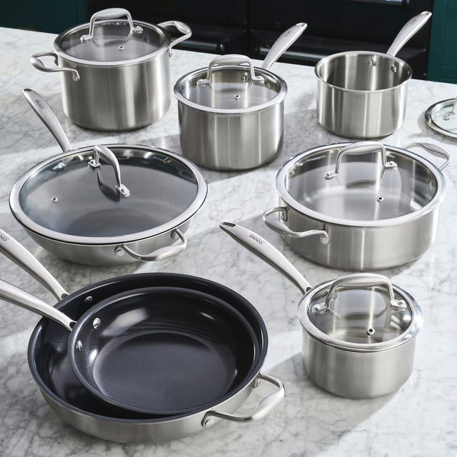 Cooks Professional Tri-Ply 8 Piece Cookware Set