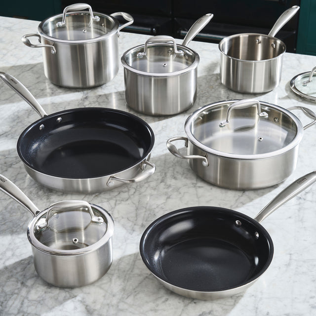 Cooks Professional Tri-Ply 7 Piece Cookware Set