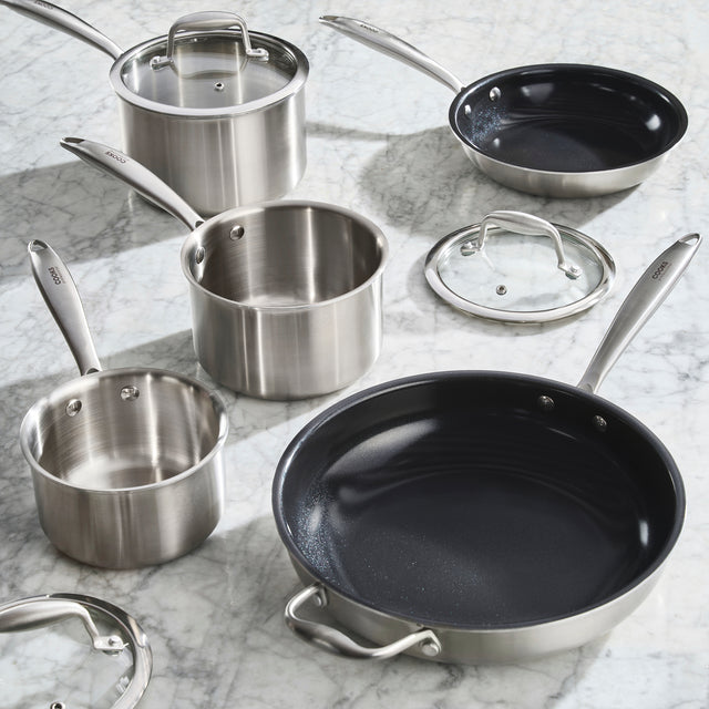Cooks Professional Tri-Ply 5 Piece Cookware Set