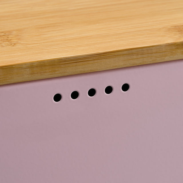 Cooks Professional Bread Bin, Linen Bag and Bamboo Board Set | Pink