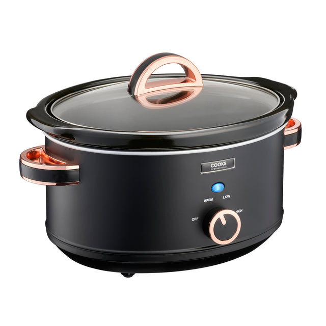 Cooks Professional 3.5L Slow Cooker | Black / Rose Gold