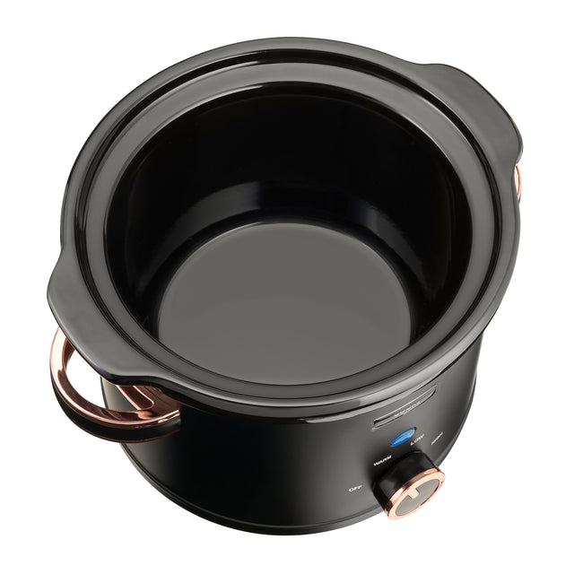 Cooks Professional 2.5L Slow Cooker | Black / Rose Gold