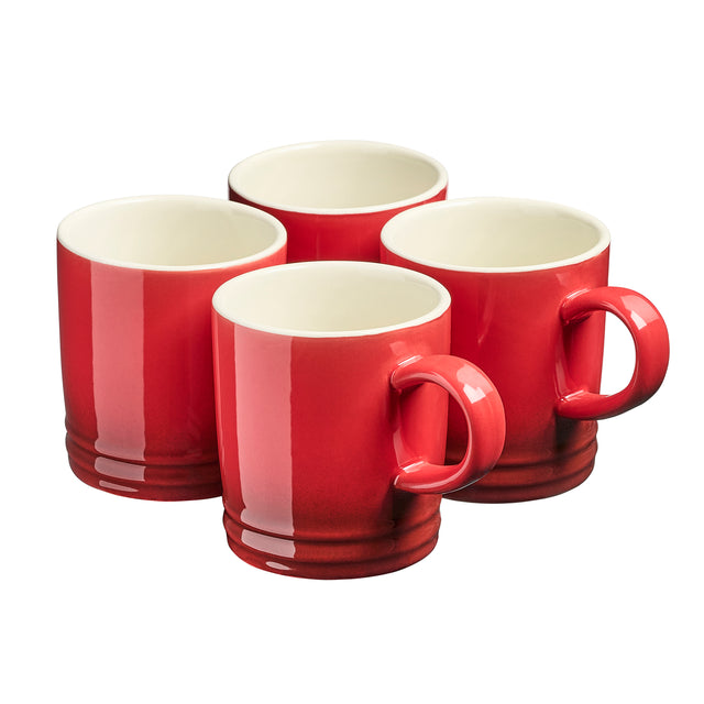 Cooks Professional 4 Piece Mug Set | 240ml | Red