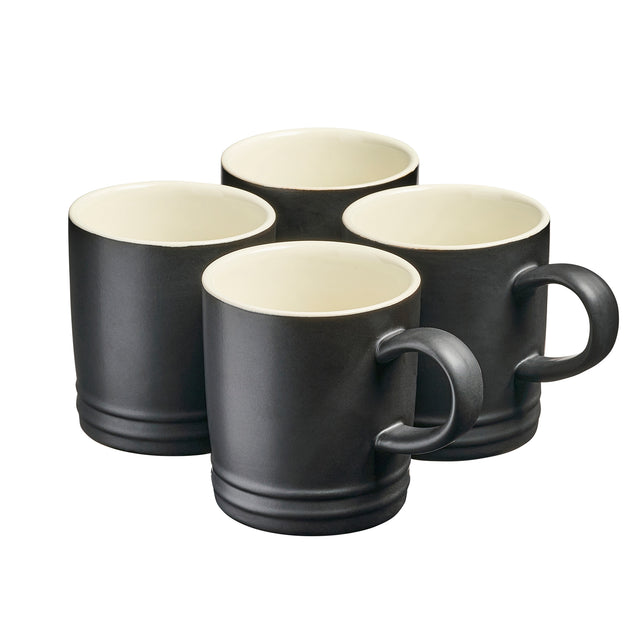 Cooks Professional 4 Piece Mug Set | 240ml | Matt Black