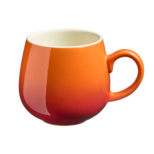 Cooks Professional Set of 4 Stoneware Mugs | 350ml | Orange