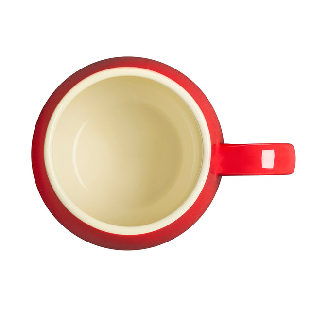 Cooks Professional Set of 4 Stoneware Mugs | 350ml | Red