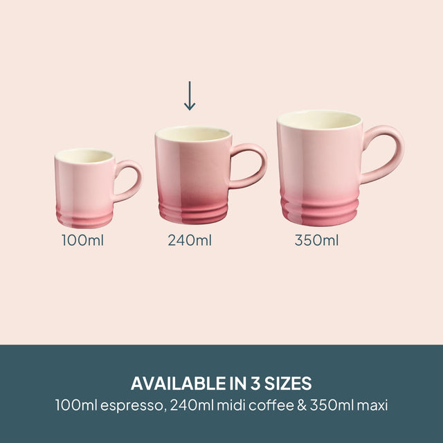 Cooks Professional 4 Piece Midi Coffee Mug Set | 240ml | Pink