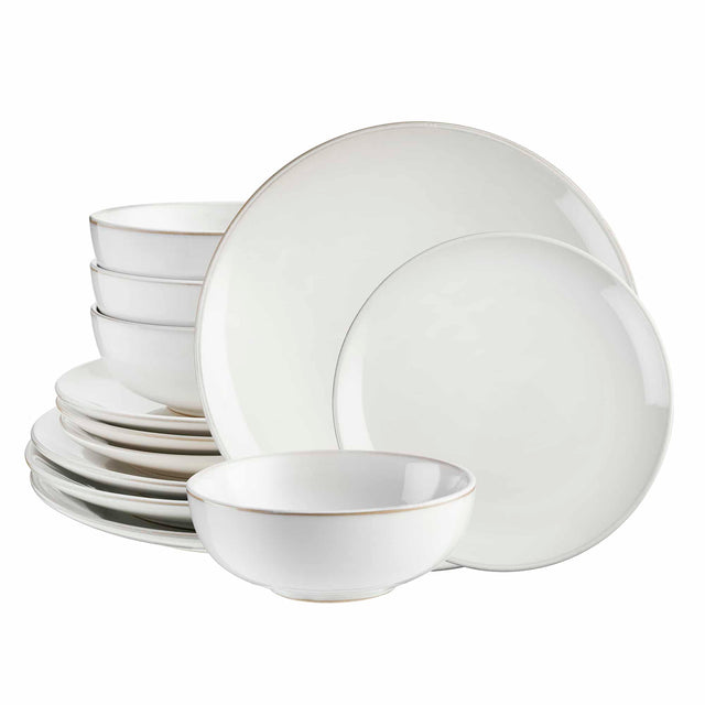Cooks Professional Nordic Stoneware 12 Piece Dinner Set | White