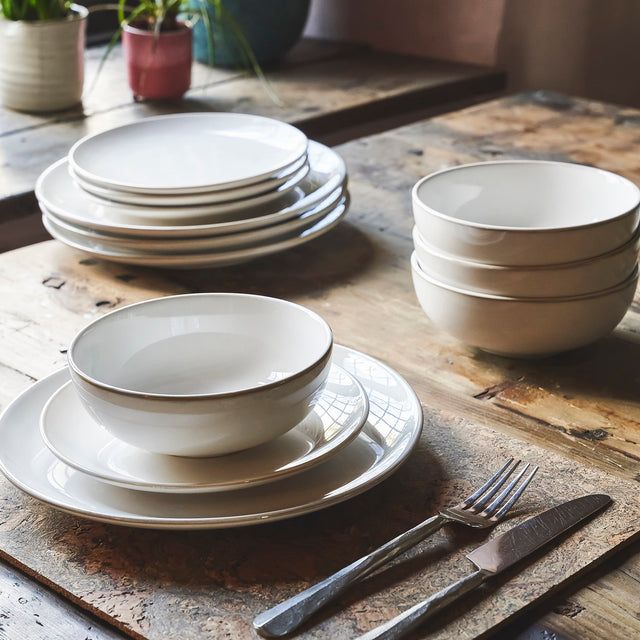Cooks Professional Nordic Stoneware 12 Piece Dinner Set | White
