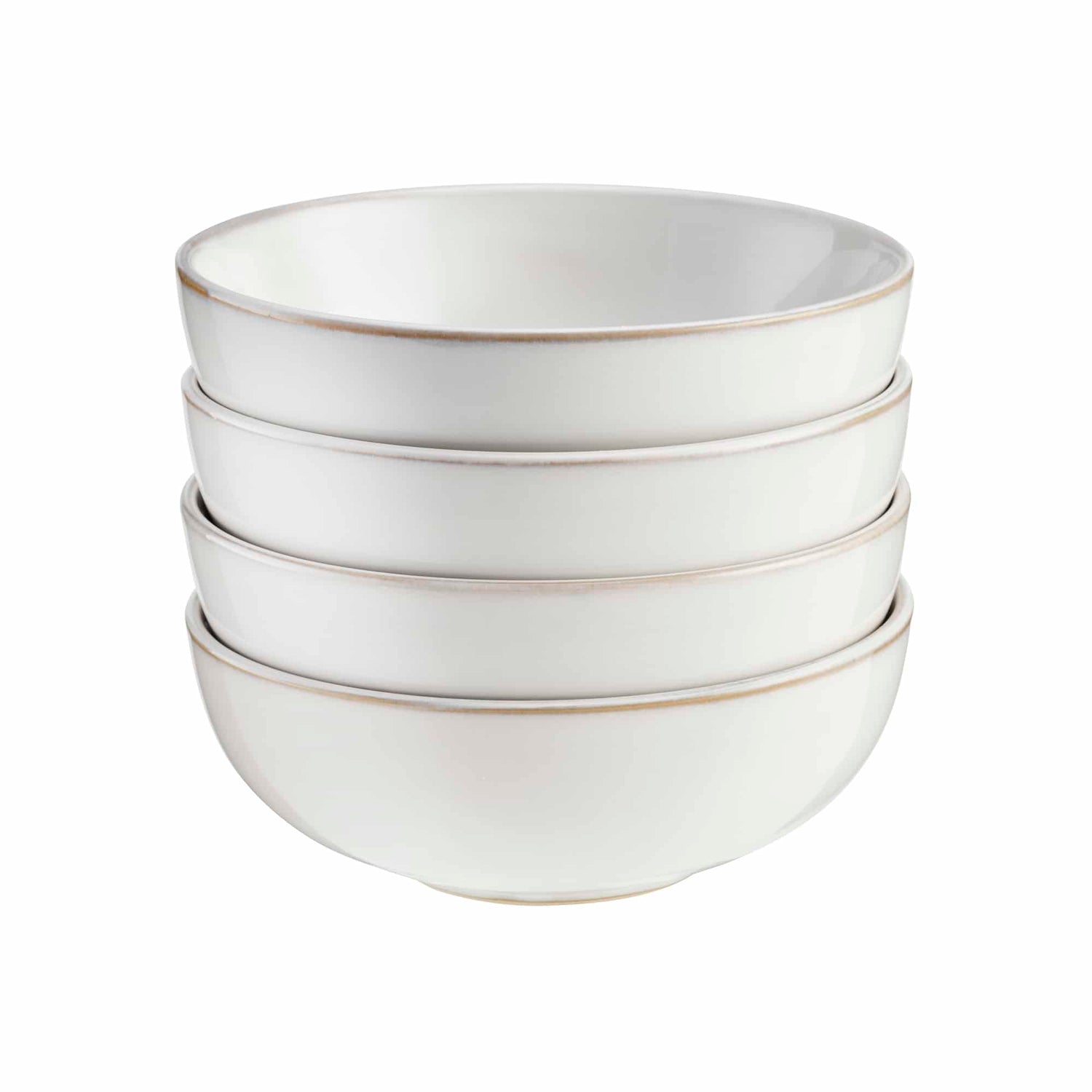 Cooks Professional Set of 4 Nordic Stoneware Cereal Bowls | White