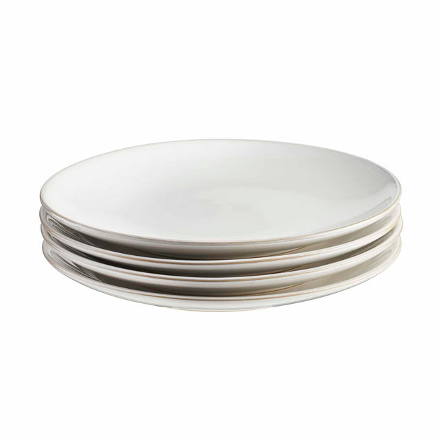 Cooks Professional Set of 4 Nordic Stoneware Dinner Plates | White