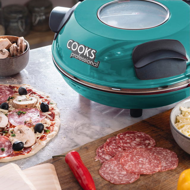 Cooks Professional Electric Pizza Oven Set | Teal