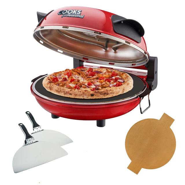 Cooks Professional Electric Pizza Oven | Red