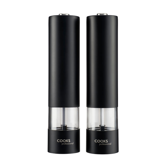Cooks Professional Electric Salt and Pepper Mill Set | Black